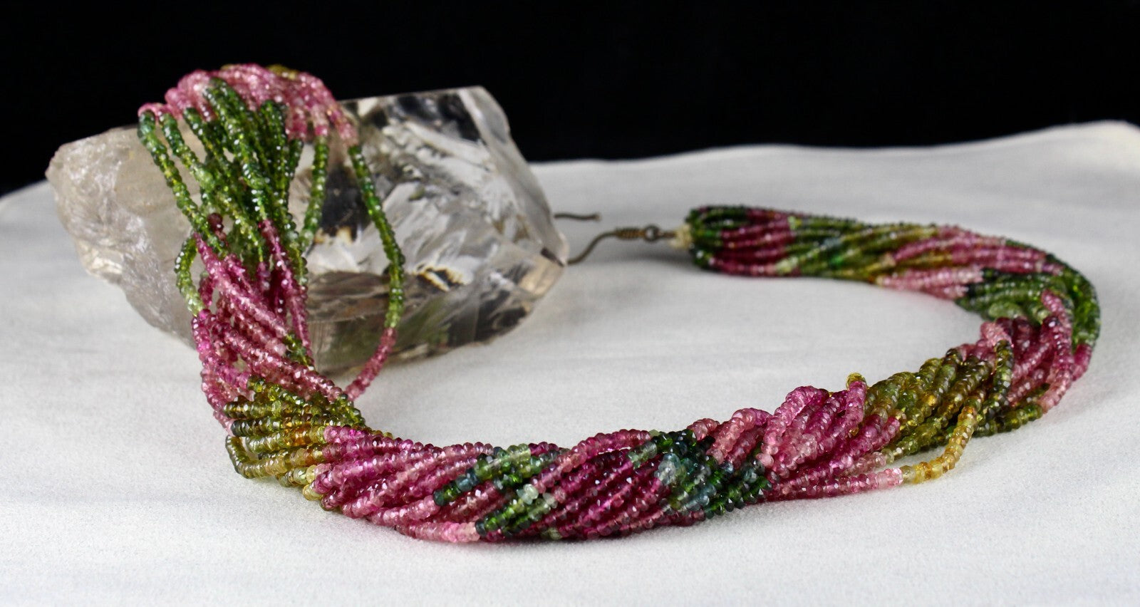 Certified Natural Multi Tourmaline 675 Ct Faceted Gemstone Necklace For Women