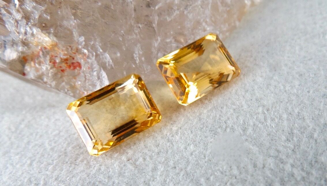 NATURAL CITRINE CUT OCTAGON 33 CARATS GEMSTONE FOR EARRING RING PENDANT SET