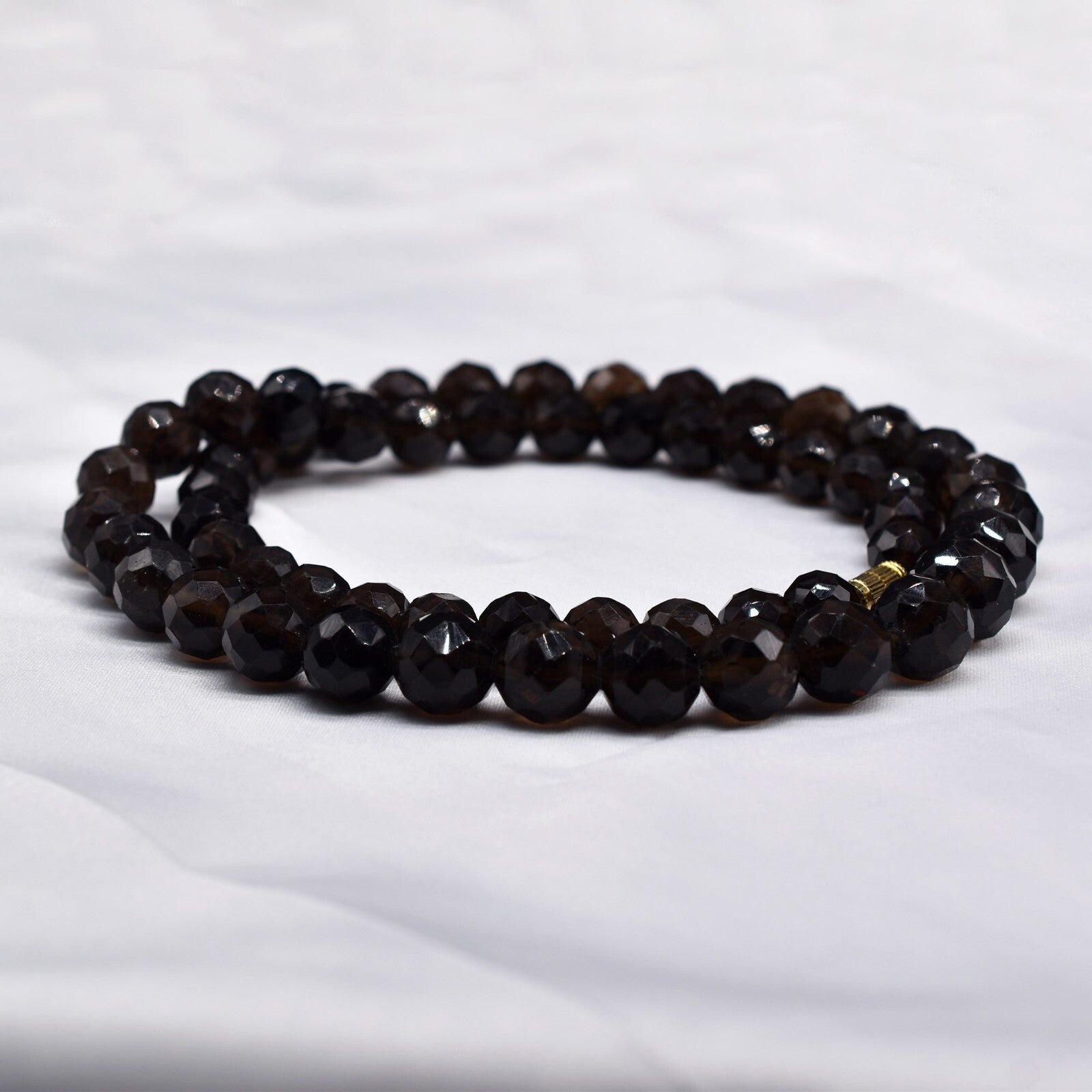 Natural Smoky Quartz Faceted Gemstone Necklace Beads Drilled 507 Ct Fashion