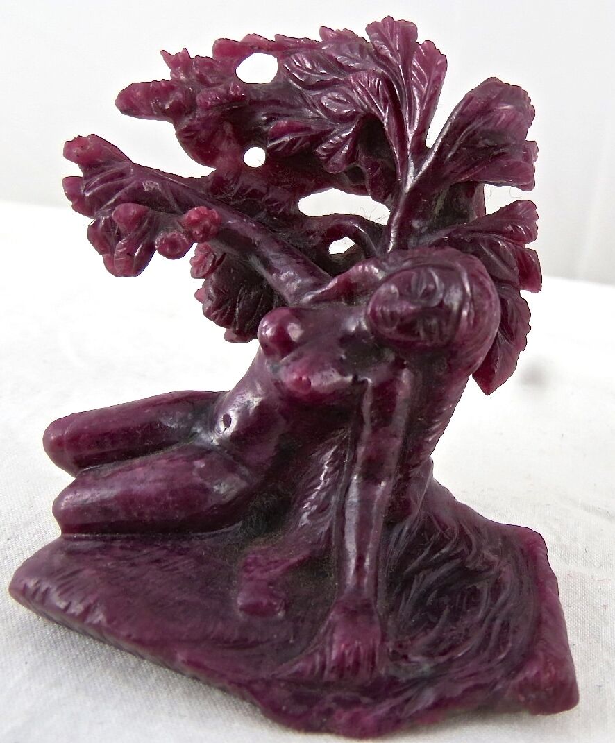 57X49 MM NATURAL AFRICAN RUBY LADY FIGURE 428 CTS GEMSTONE STATUE FOR HOME DECOR