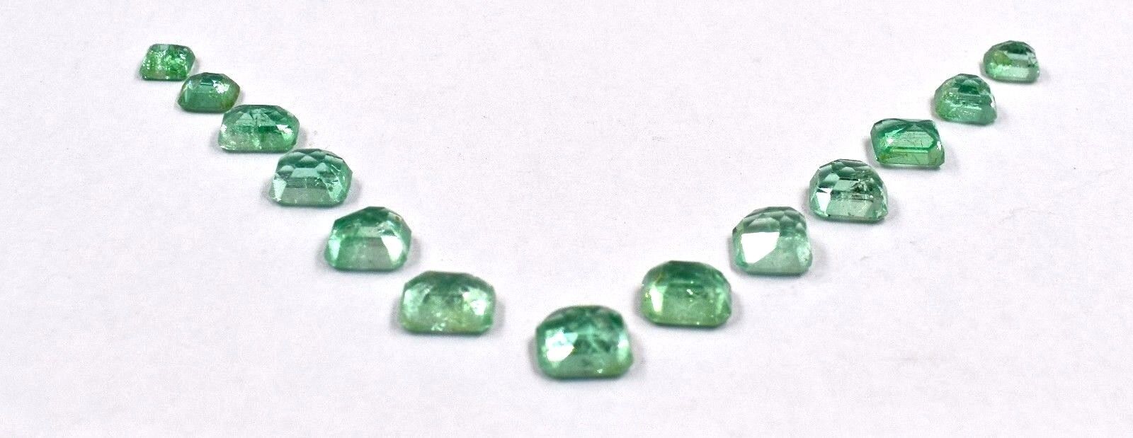 NATURAL COLOMBIAN EMERALD OCTAGON CUT 13 PCS 10 CTS GEMSTONE DESIGNING BRACELET