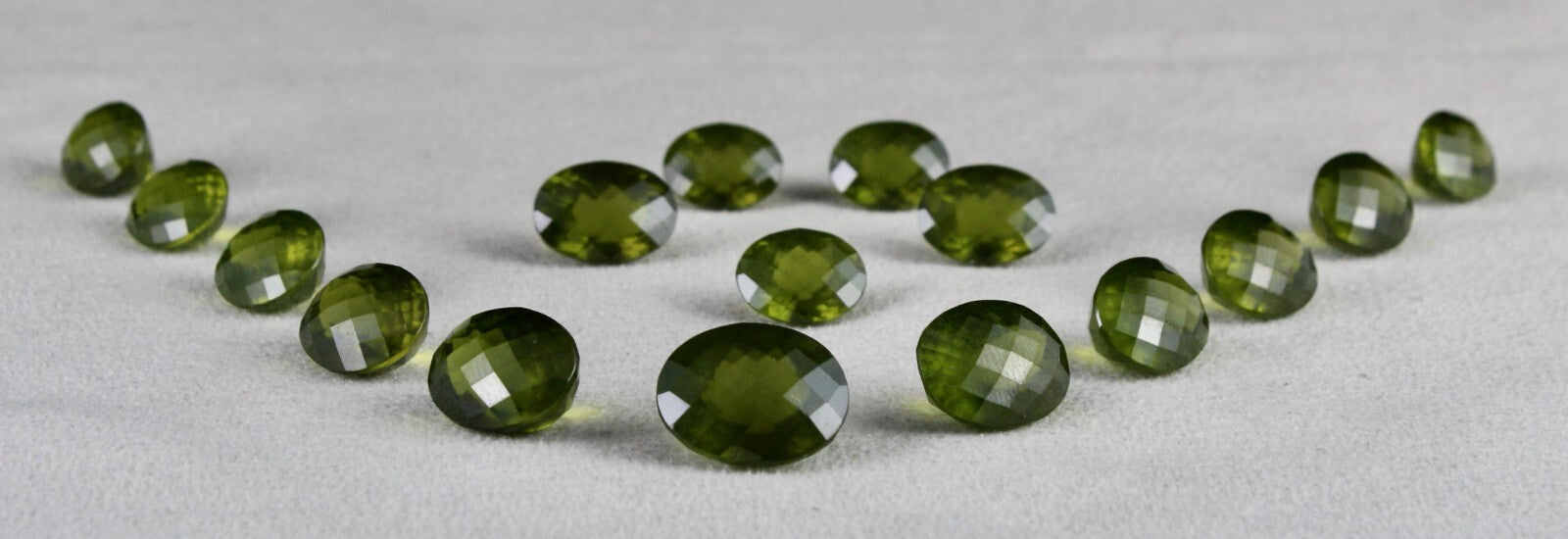 Certified Natural Green Vesuvianite Idocrase Oval 16 Pc 132.90 Ct Gemstone Set