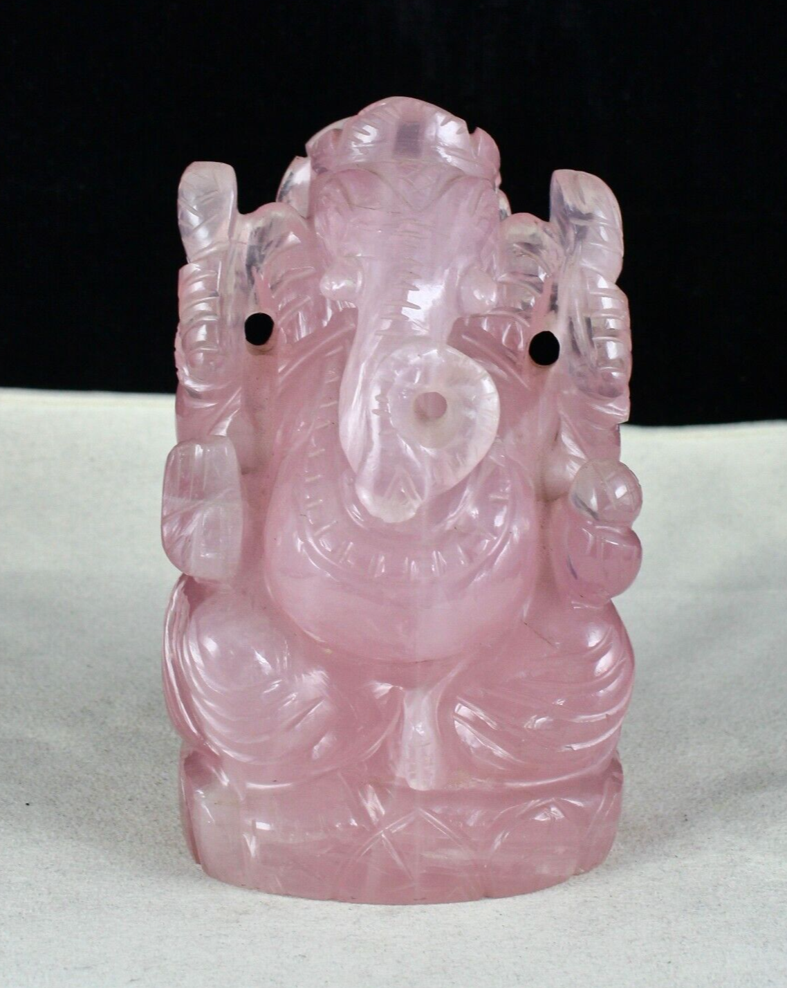 Pink Natural Rose Quartz Lord Ganesha 5" 4925 Ct Divine Gemstone Statue Figure