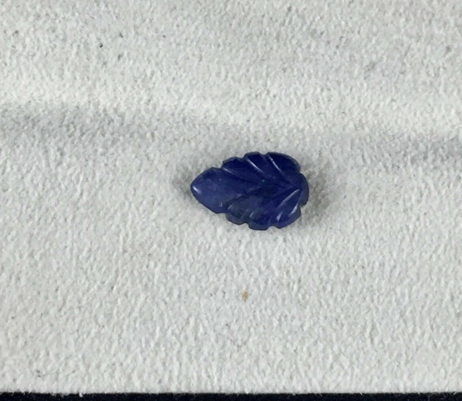 NATURAL BLUE SAPPHIRE CARVED LEAF 2.99 CTS UNHEATED BURMA GEMSTONE RING PENDANT