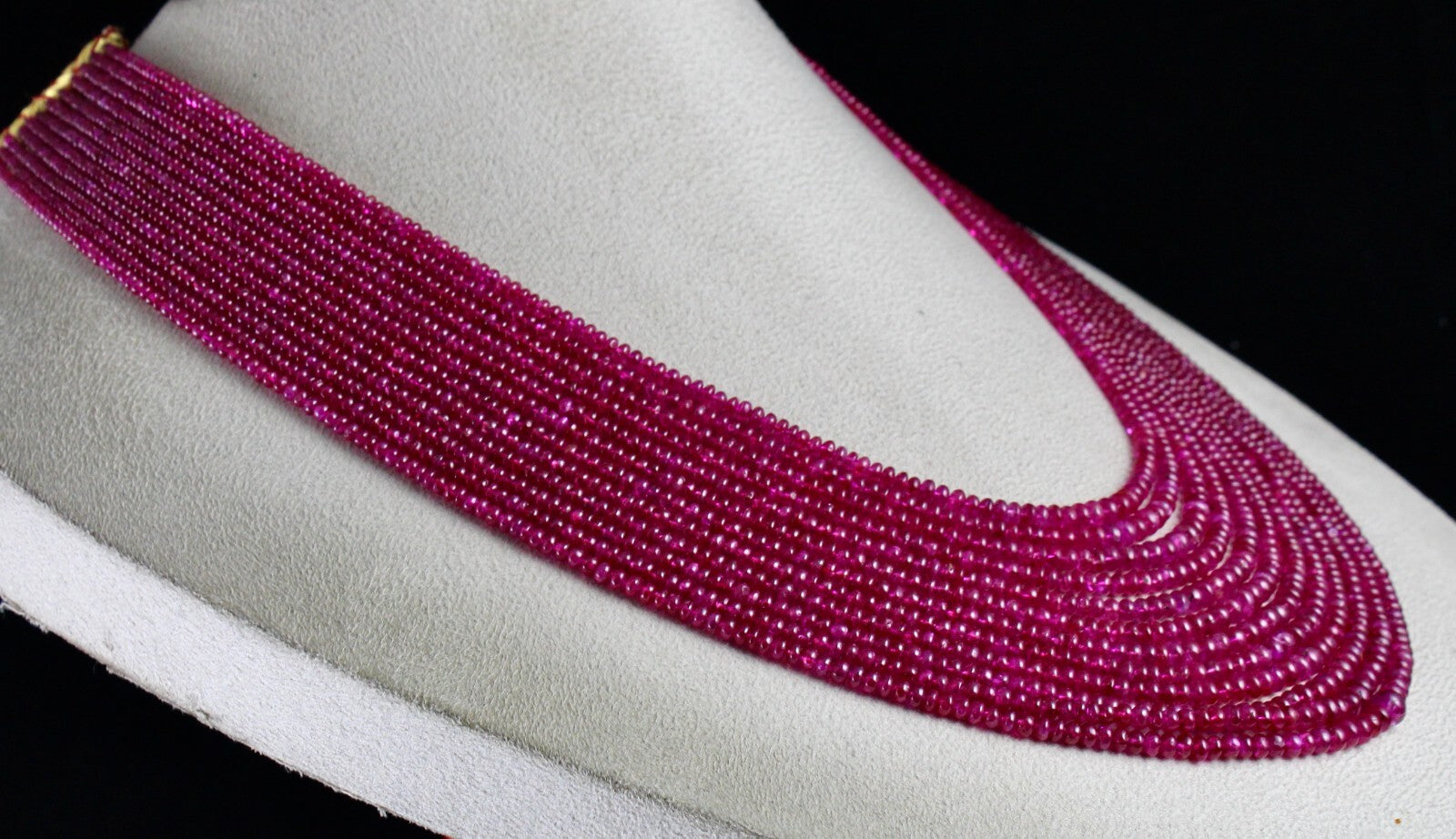 Certified Natural Burma Ruby Beads 691 Ct Reddish Gemstone Necklace 12 L