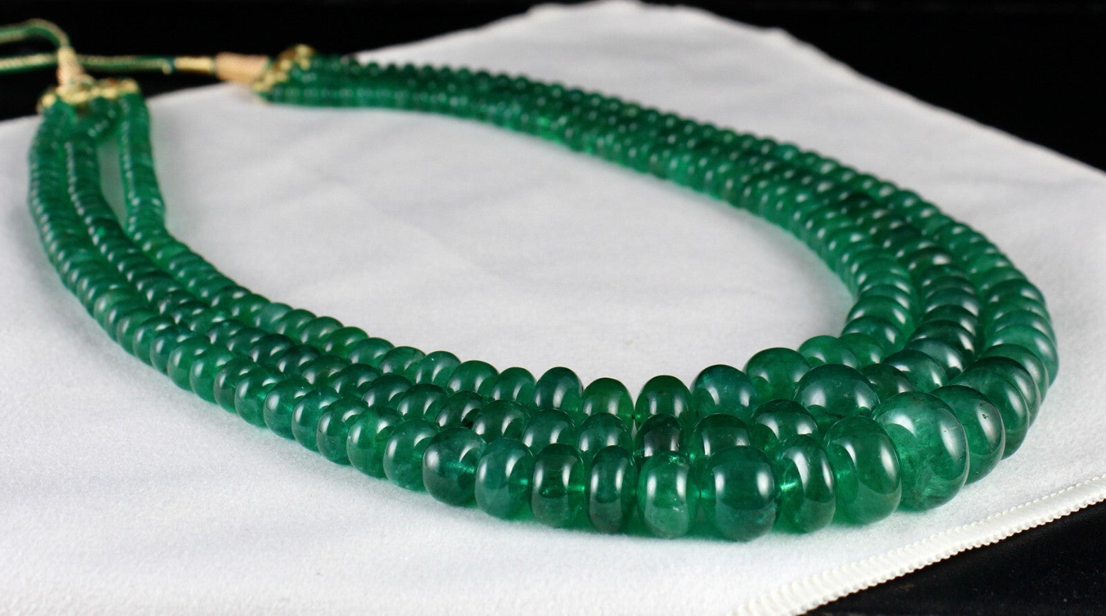 Certified Natural Emerald Round Beads Necklace 1073 Ct Certified Stones