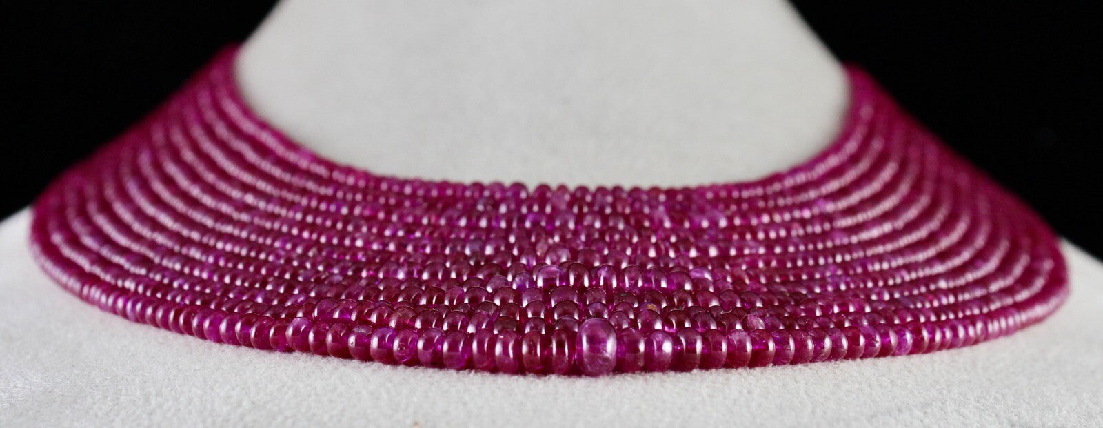 Certified Natural Burma Ruby Beads 691 Ct Reddish Gemstone Necklace 12 L