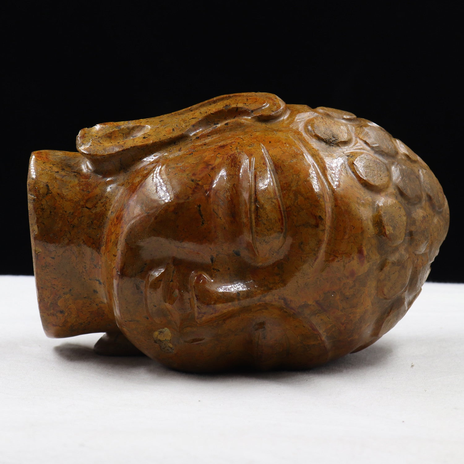 Antique Natural Yellow Jade 5345ct Buddha Head Gemstone Statue Home Decor