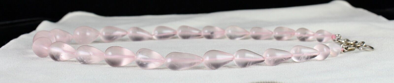 Natural Rose Quartz Beads Drops Cabochon 337 Ct Gemstone Fashion Necklace