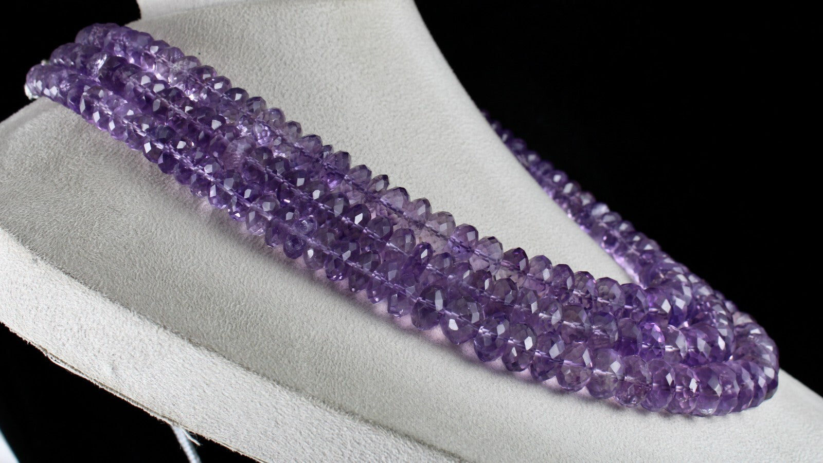 Certified Natural Brazilian Amethyst 1643 Ct Faceted Beads Gemstone Necklace