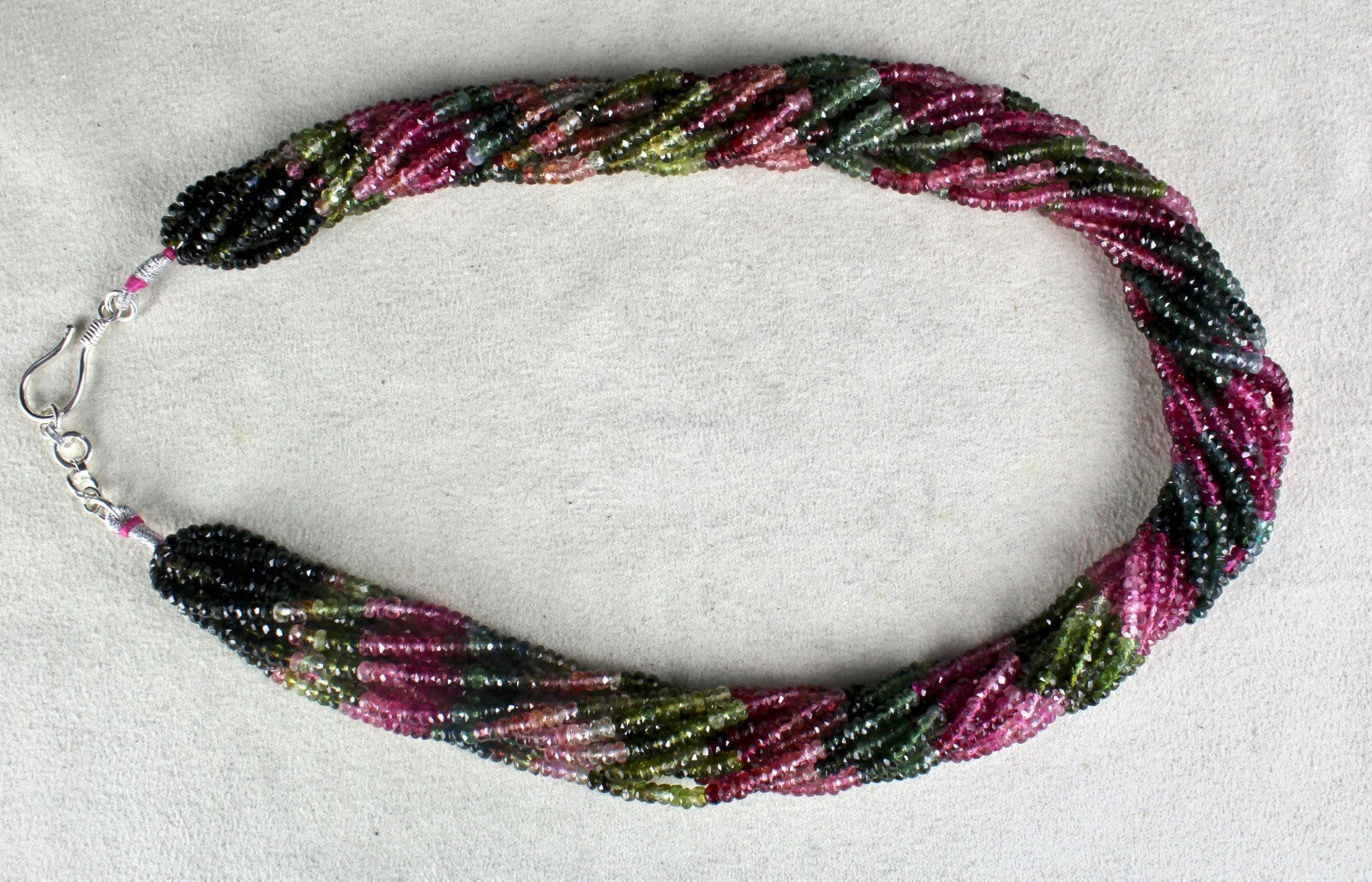 Certified Natural Multi Tourmaline 560 Ct Faceted Round Beads Necklace For Women