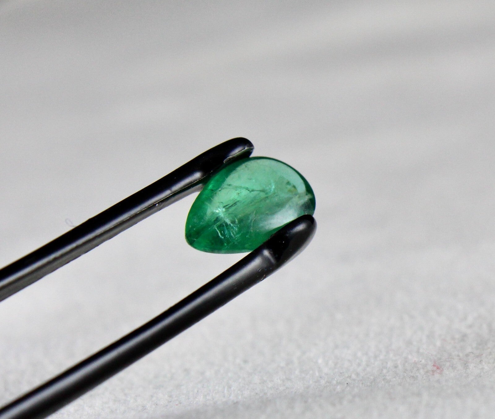 Natural Zambia Pear Emerald Cabochon 1.88 Ct Loose Gemstone For Ring Pendant