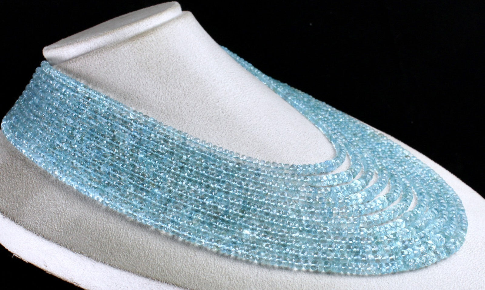 Certified Natural Blue Aquamarine Faceted Necklace 1193 Ct Beads For Women