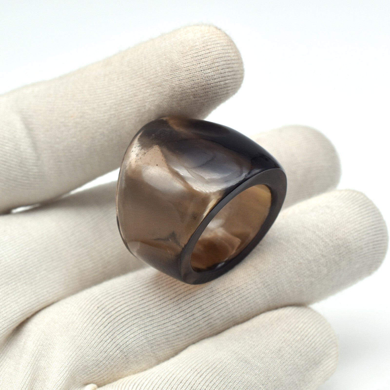 Rare Vintage Smoky Quartz 102 Ct Unisex Fashion Ring For Men And Women