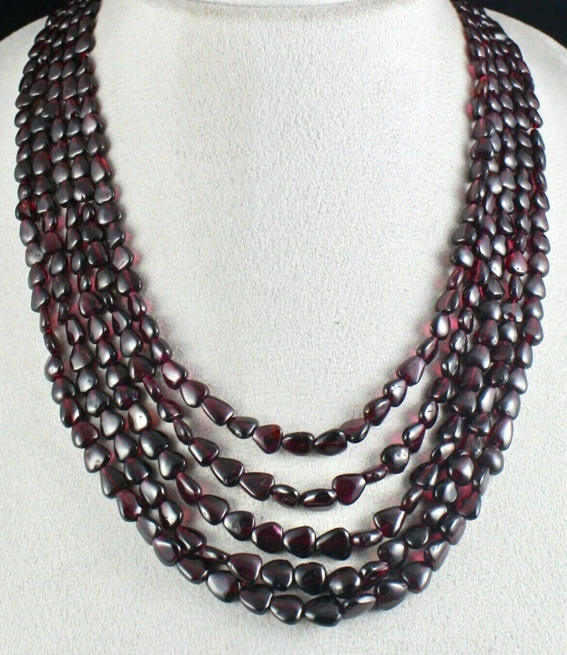 Vintage Natural Red Garnet Beads Heart Necklace 815 Ct Fashion Carat Weight 5 L