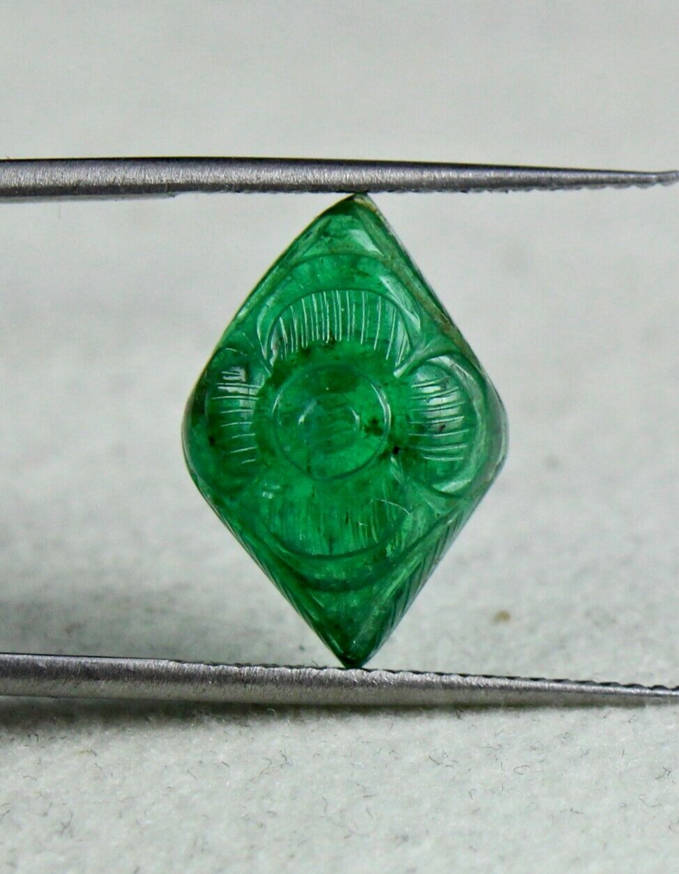 Certified Natural Emerald 6.25 Ct Green Gemstone Sterling Silver Engraved Ring