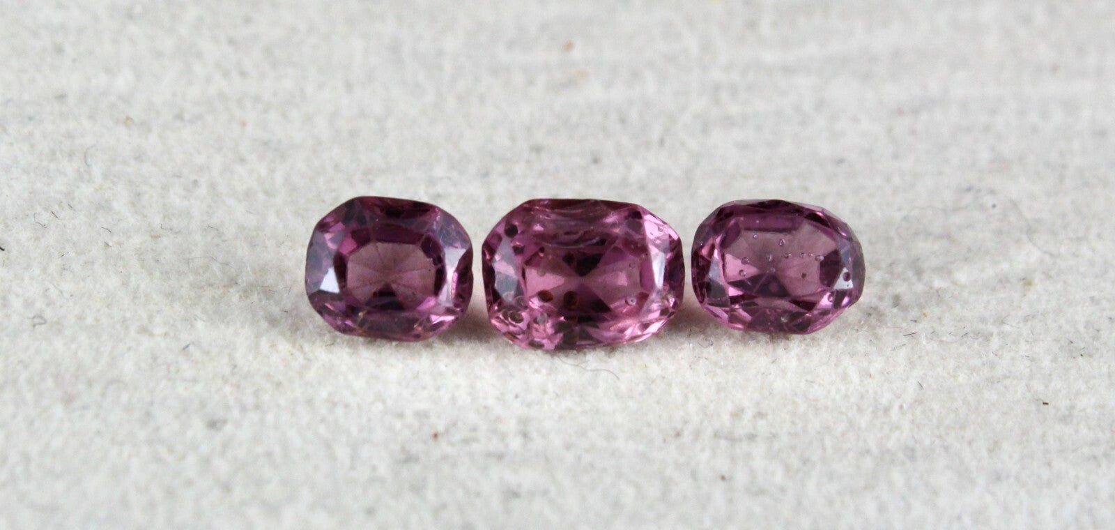Certified Antique Natural Spinel Old Cushion 3 Pcs 5.08 Cts Gemstone For Ring