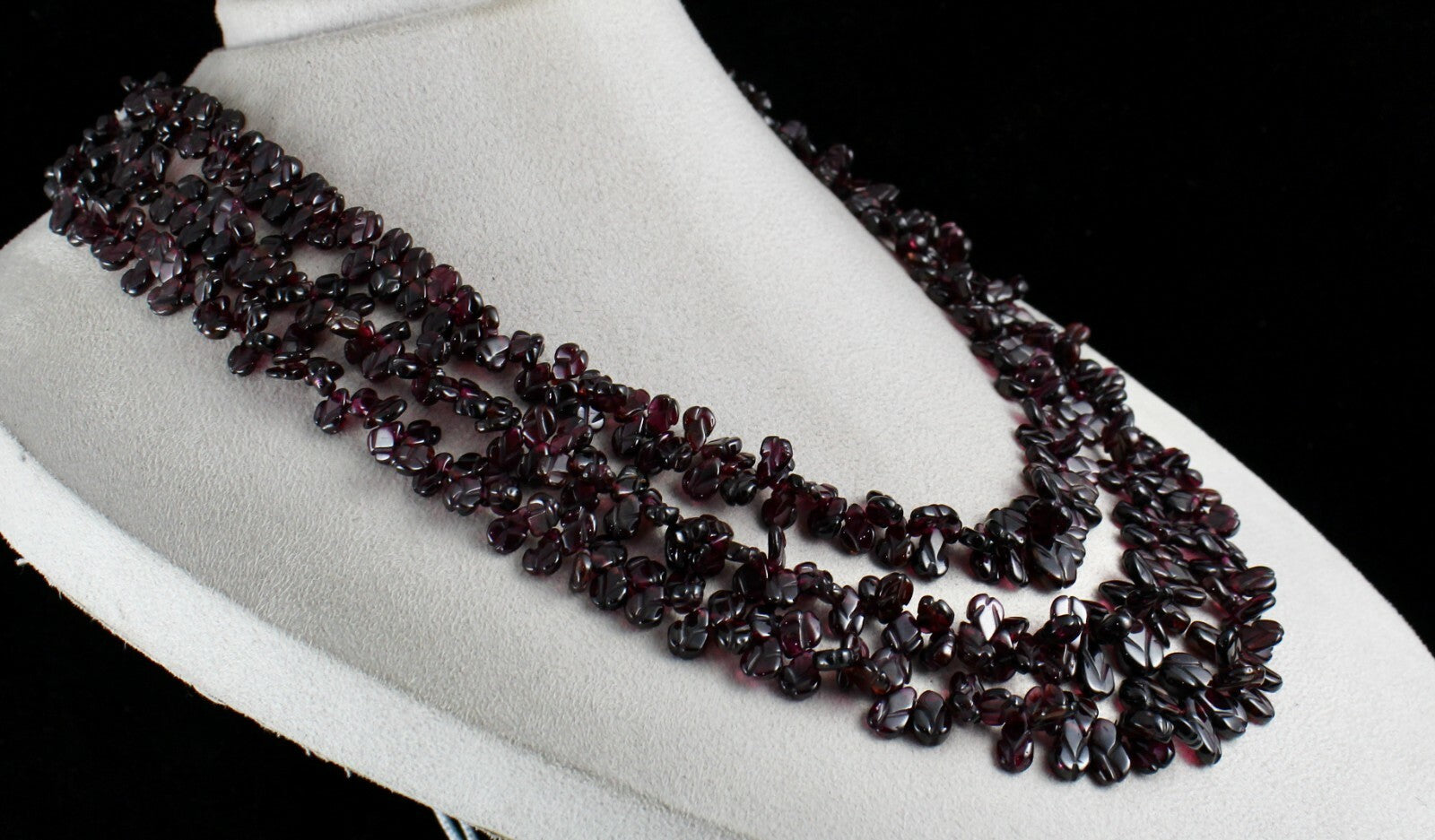 Certified Natural Pink Garnet 986ct Beads Fancy Leaves Gemstone Necklace