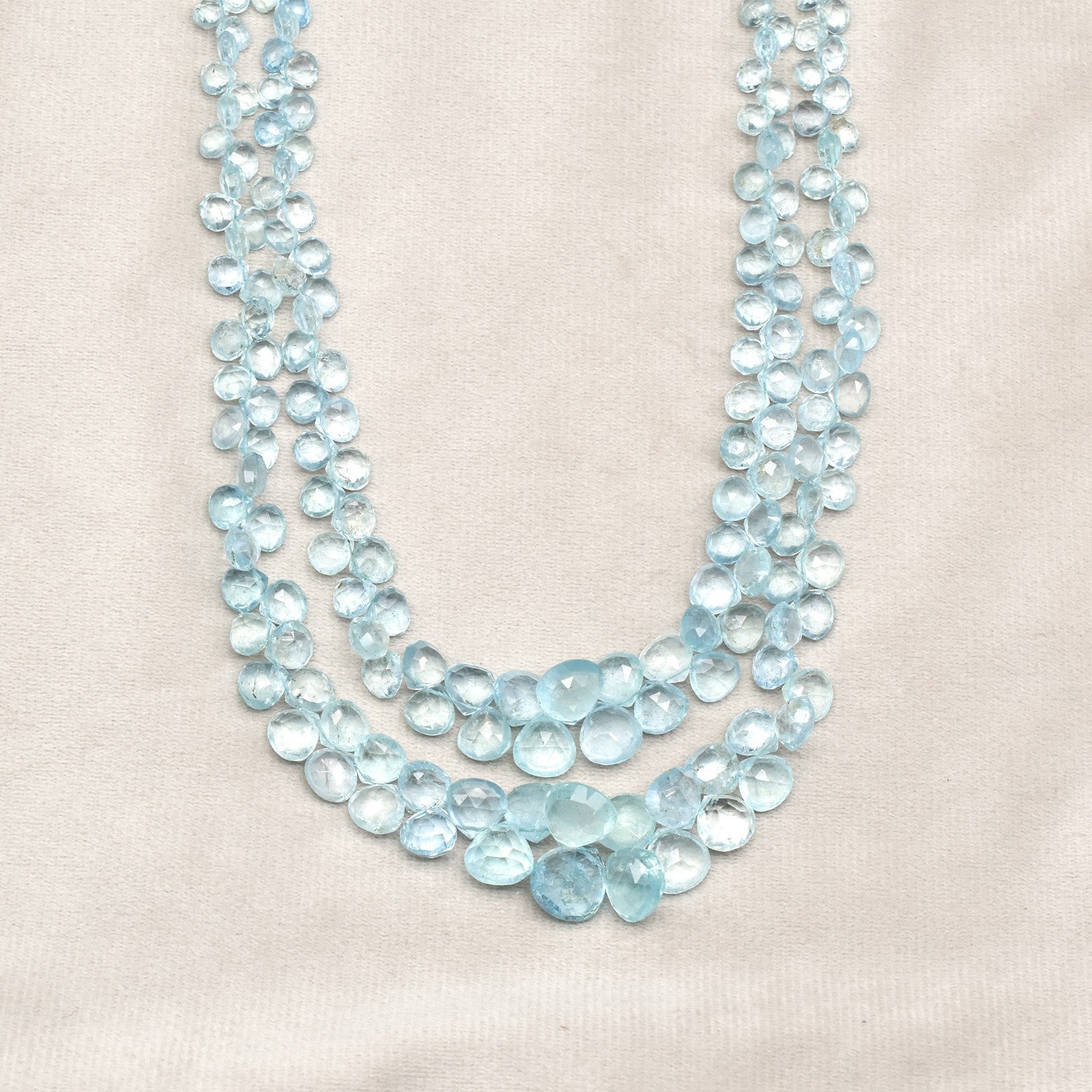 Certified Natural Aquamarine 282 Ct Faceted Blue Gemstone Fine Necklace