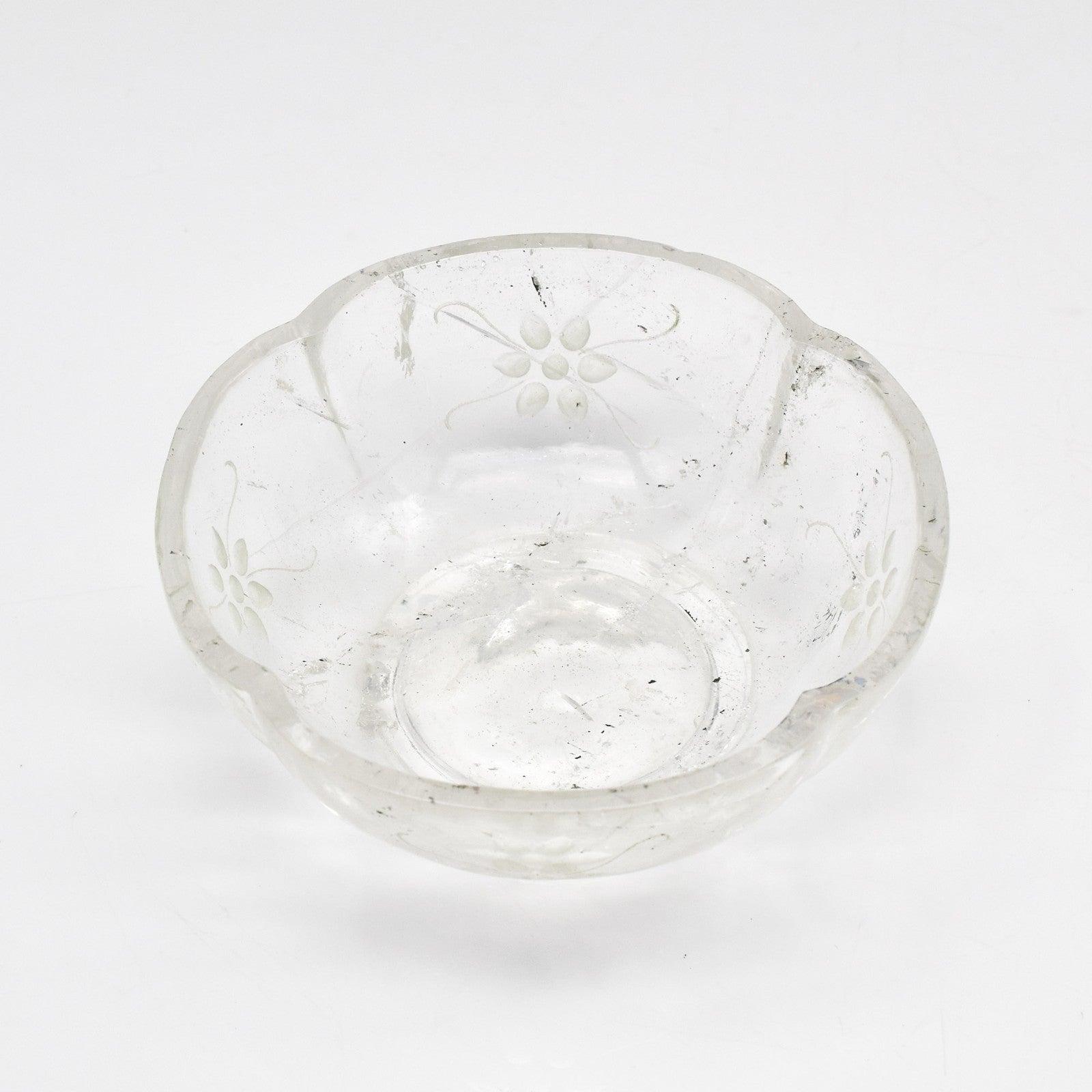 Certified Natural Rock Crystal Quartz 975 Ct Engraved White Gemstone Bowl Decor