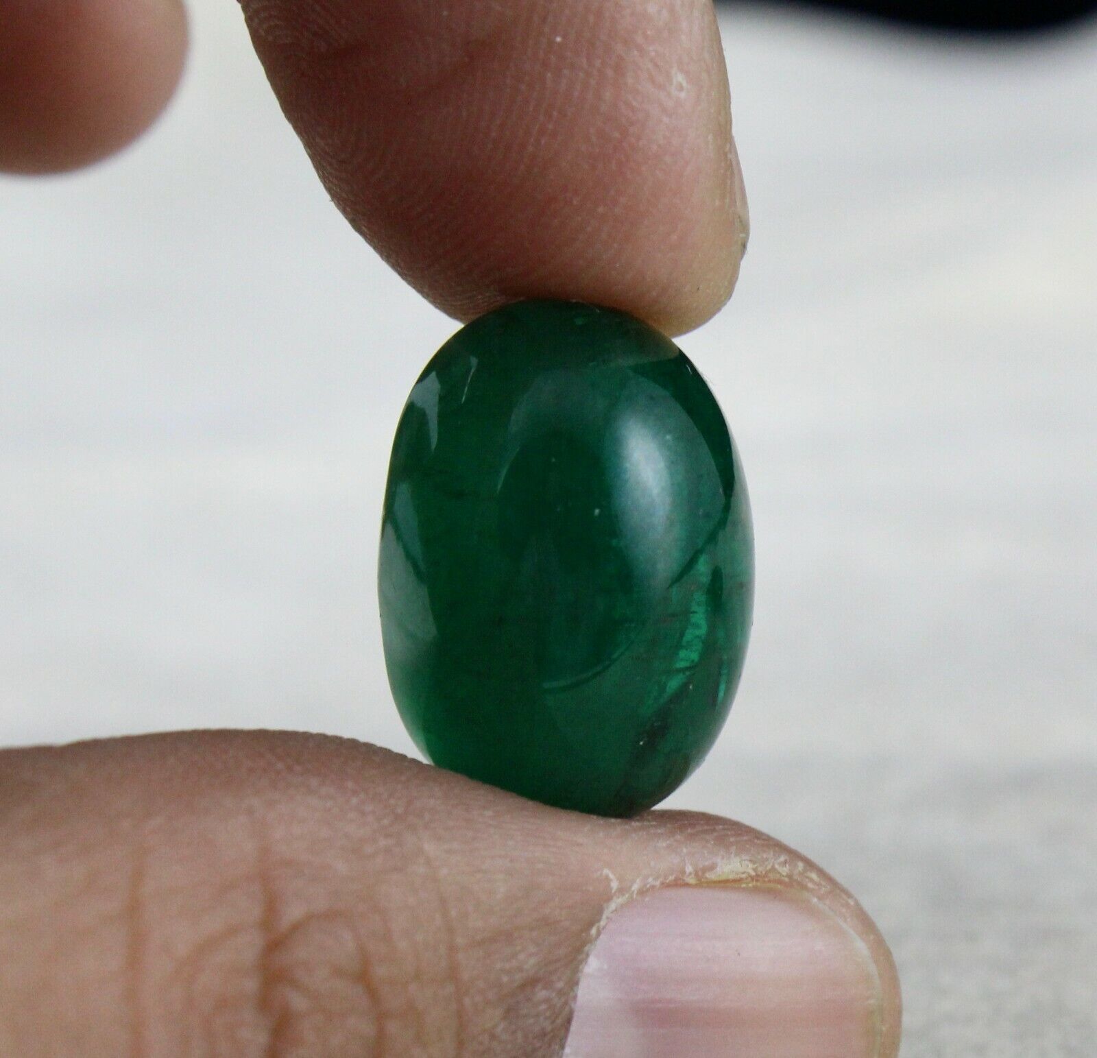 NATURAL ZAMBIAN EMERALD OVAL CABOCHON 44.32 CTS LOOSE GEMSTONE EARRING DESIGNING