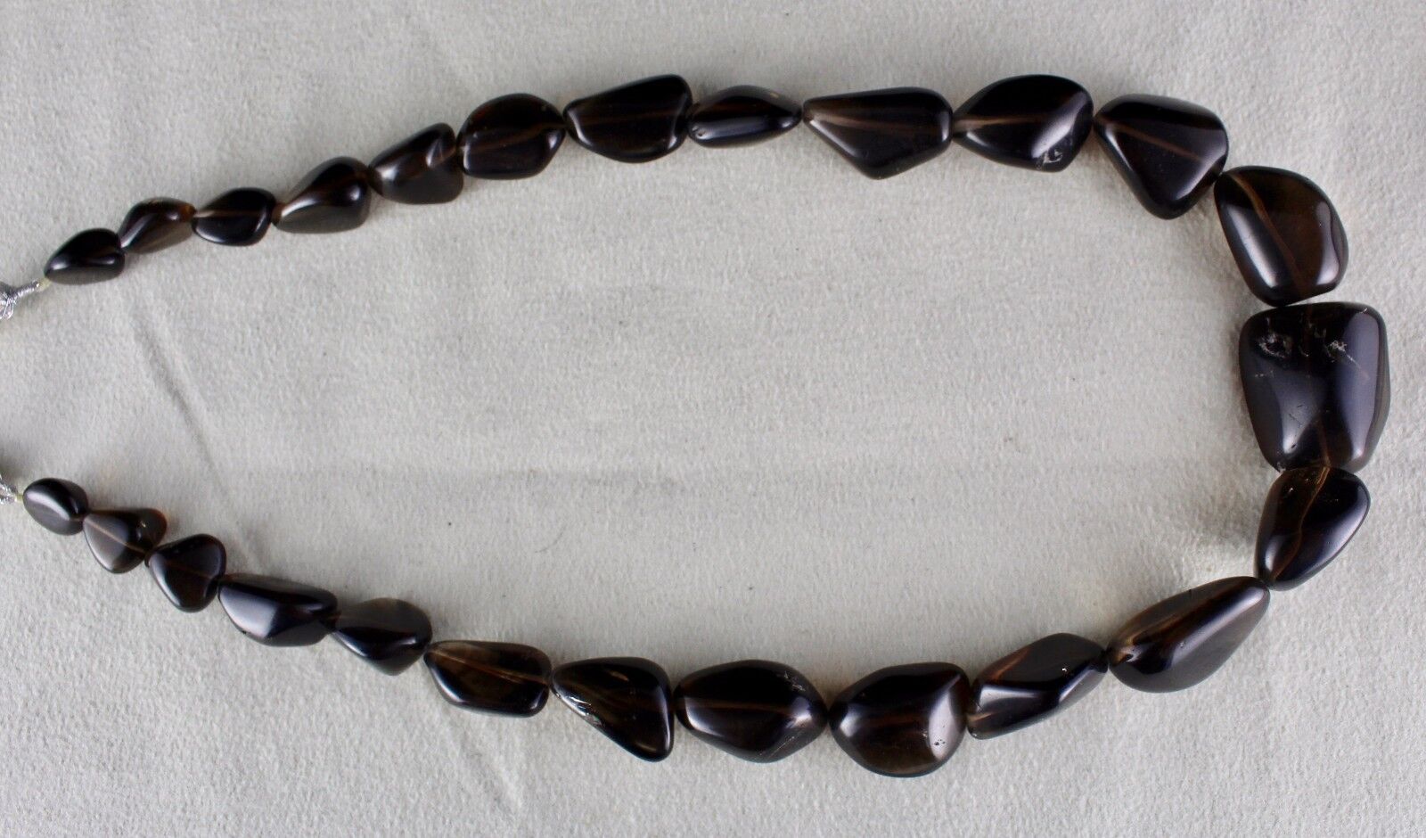 NATURAL SMOKY QUARTZ BEADS TUMBLE CABOCHON 1 LINE 770 CARATS GEMSTONE NECKLACE