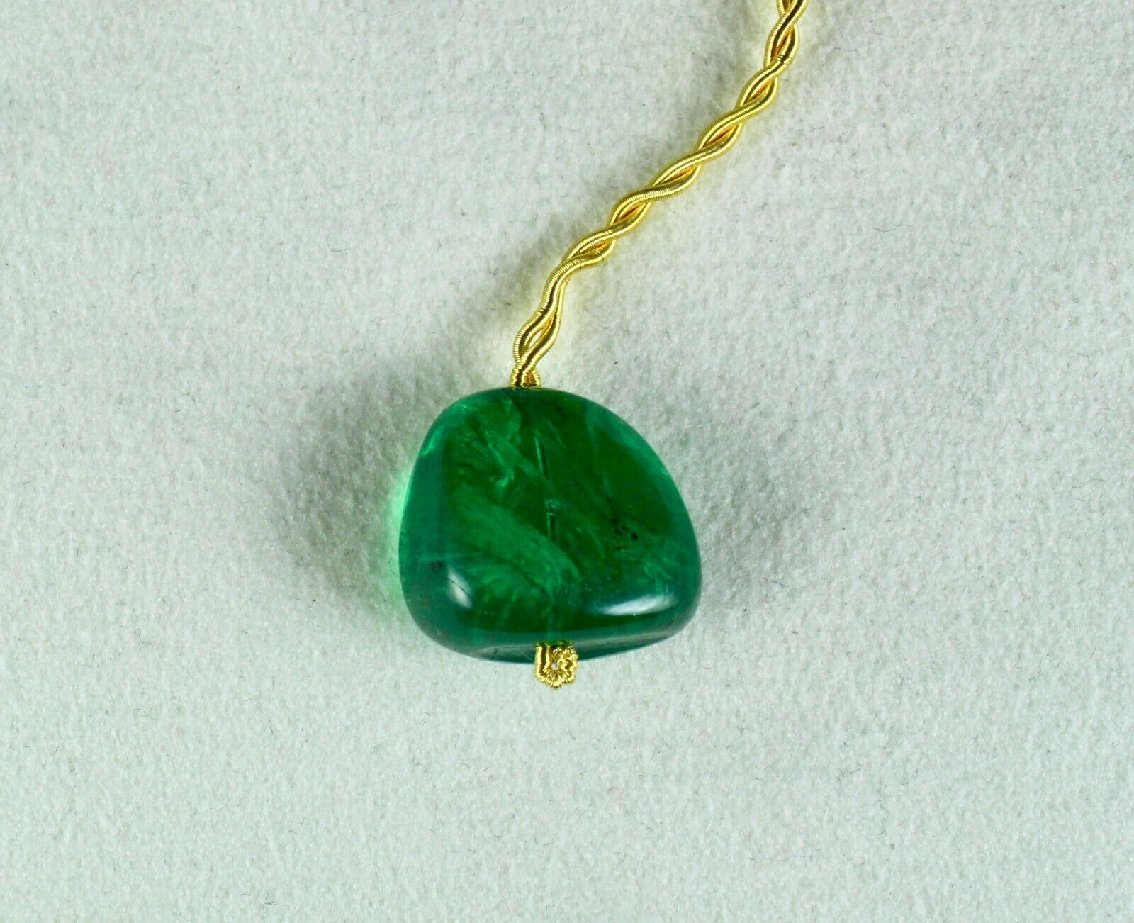 Certified Natural Zambia Emerald Bead 28.70 Ct Drilled Cabochon Gemstone Pendant