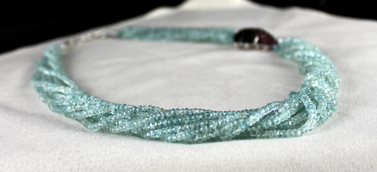 Certified Natural Aquamarine 542ct Beads Tourmaline Designer Gemstone Necklace
