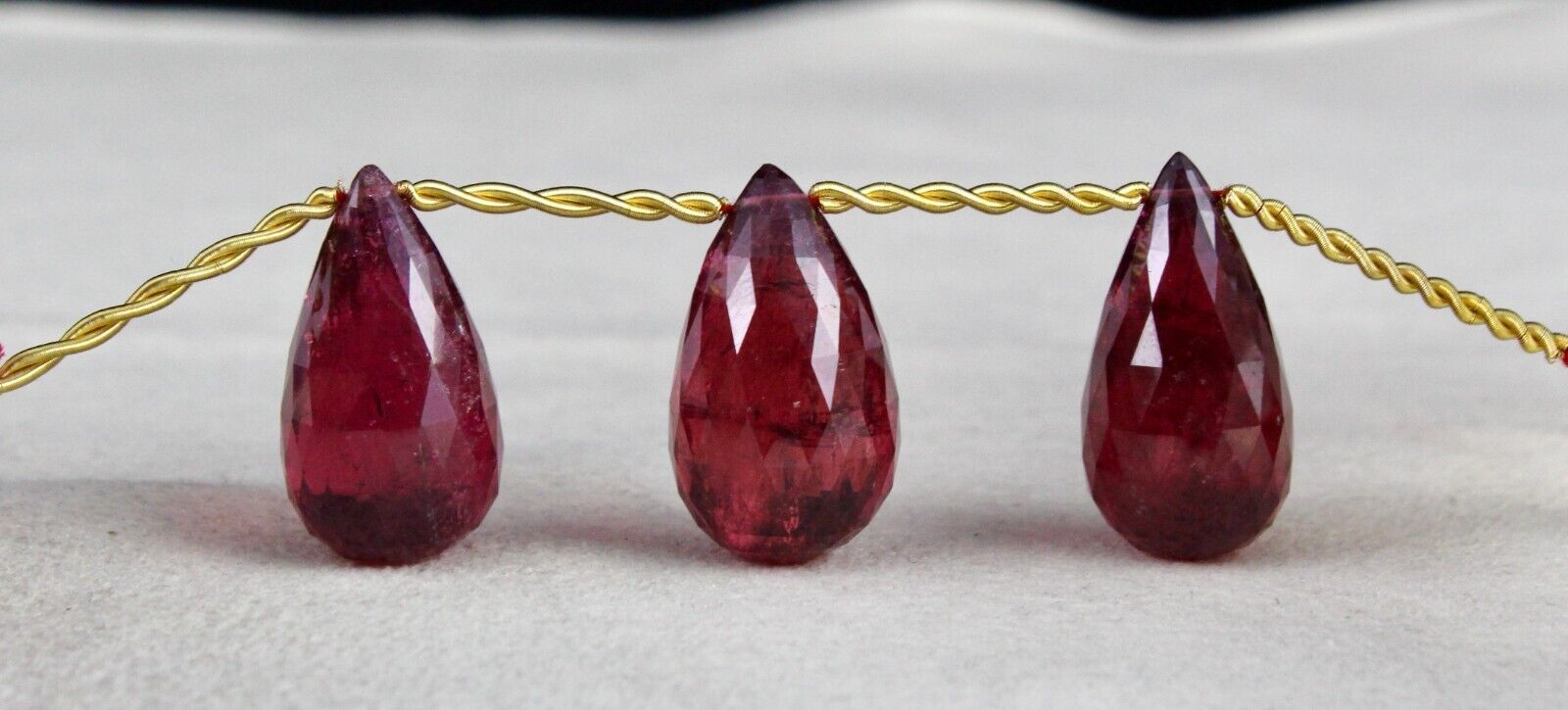 NATURAL TOURMALINE RUBELLITE DROPS 110 CARATS GEMSTONE HANGING PENDANT EARRING