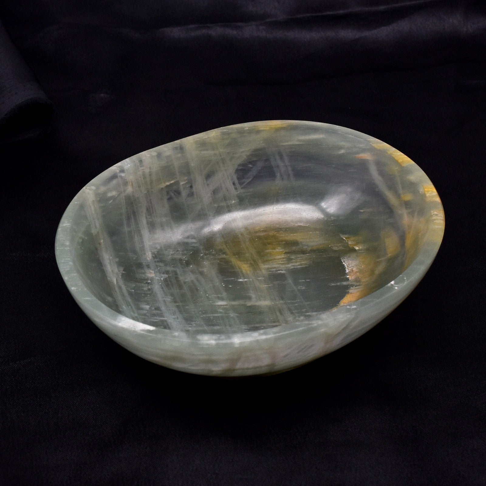 Certified Natural Aventurine Quartz Bowl 1575 Ct Carved Oval Gemstone Home Decor