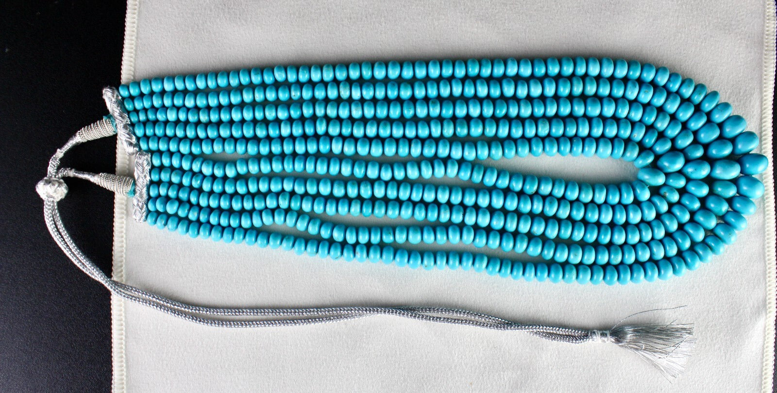 Certified Natural Turquoise 837 Ct Round Blue Gemstone Important Necklace