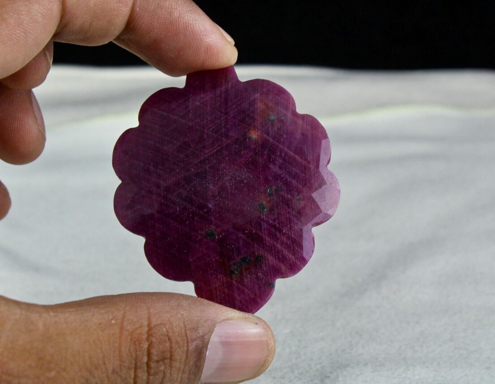 UNHEATED NATURAL RUBY FANCY FACETED CABOCHON 121 CARATS GEMSTONE DESIGN PENDANT