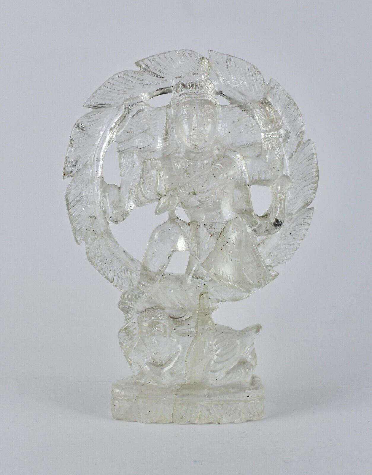 SPIRITUAL NATURAL ROCK CRYSTAL QUARTZ LORD SHIVA NATRAJ 2670 CTS GEMSTONE STATUE