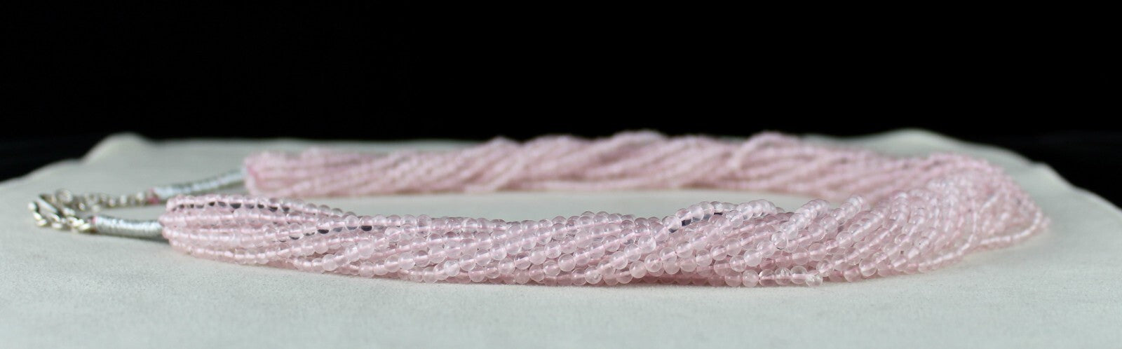 Natural Pink Rose Quartz 801 Ct Round Beads Semi-precious Necklace 17 Line