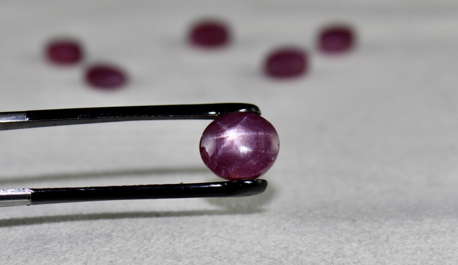 Certified Natural Star Ruby Oval Cabochon 23.09ct 6pc Loose Gemstone Set