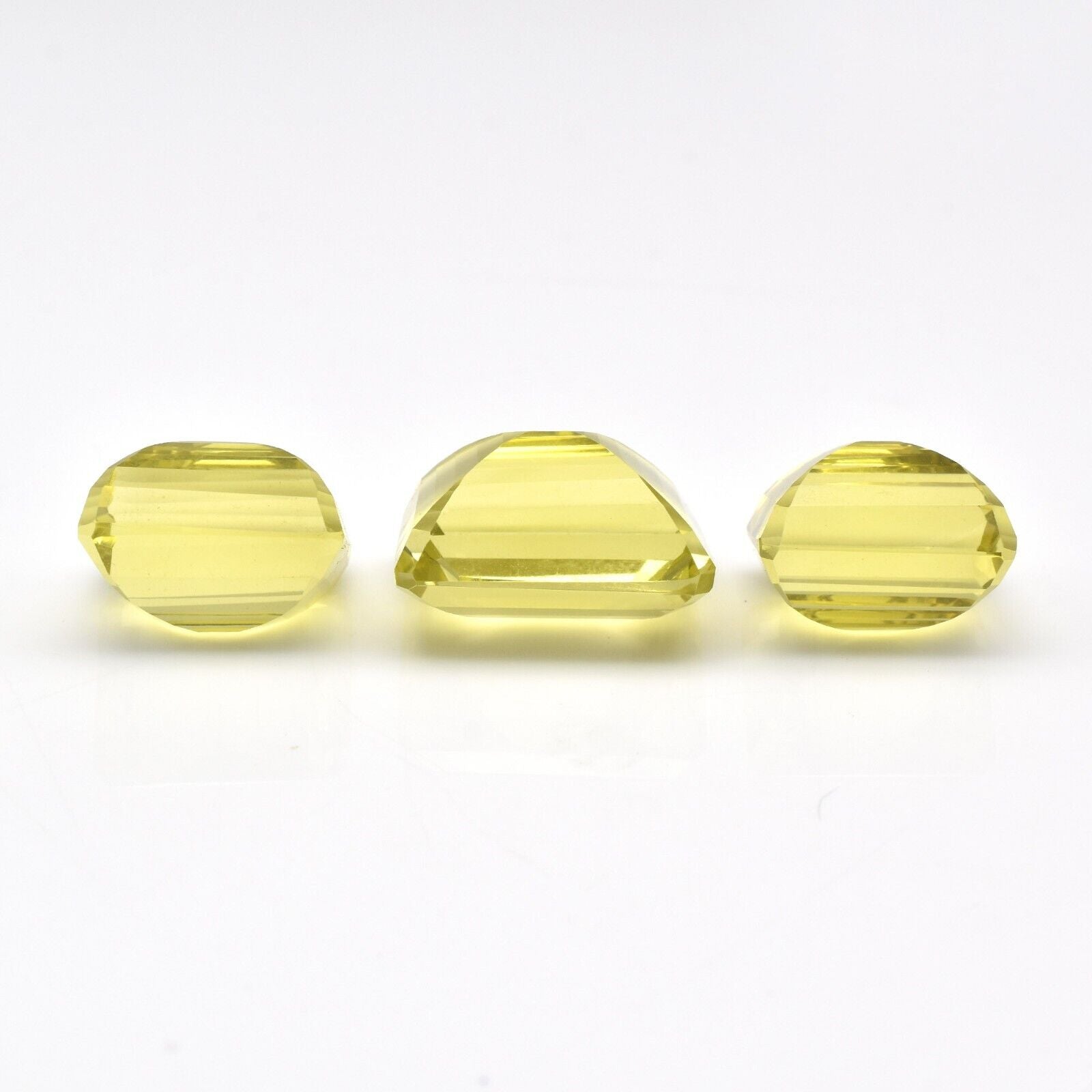 Natural Green Gold Lemon Quartz Octagon Cut 78.75 Ct Gemstone Earring Pendant