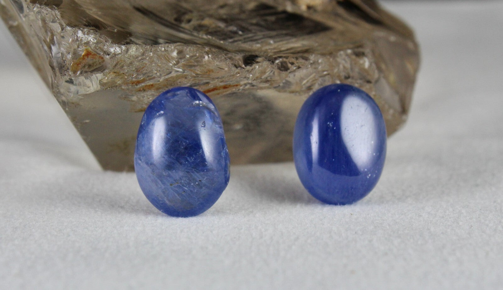 Certified Natural Blue Sapphire 33.83 Ct Cabochon Loose Gemstone Earring Pair