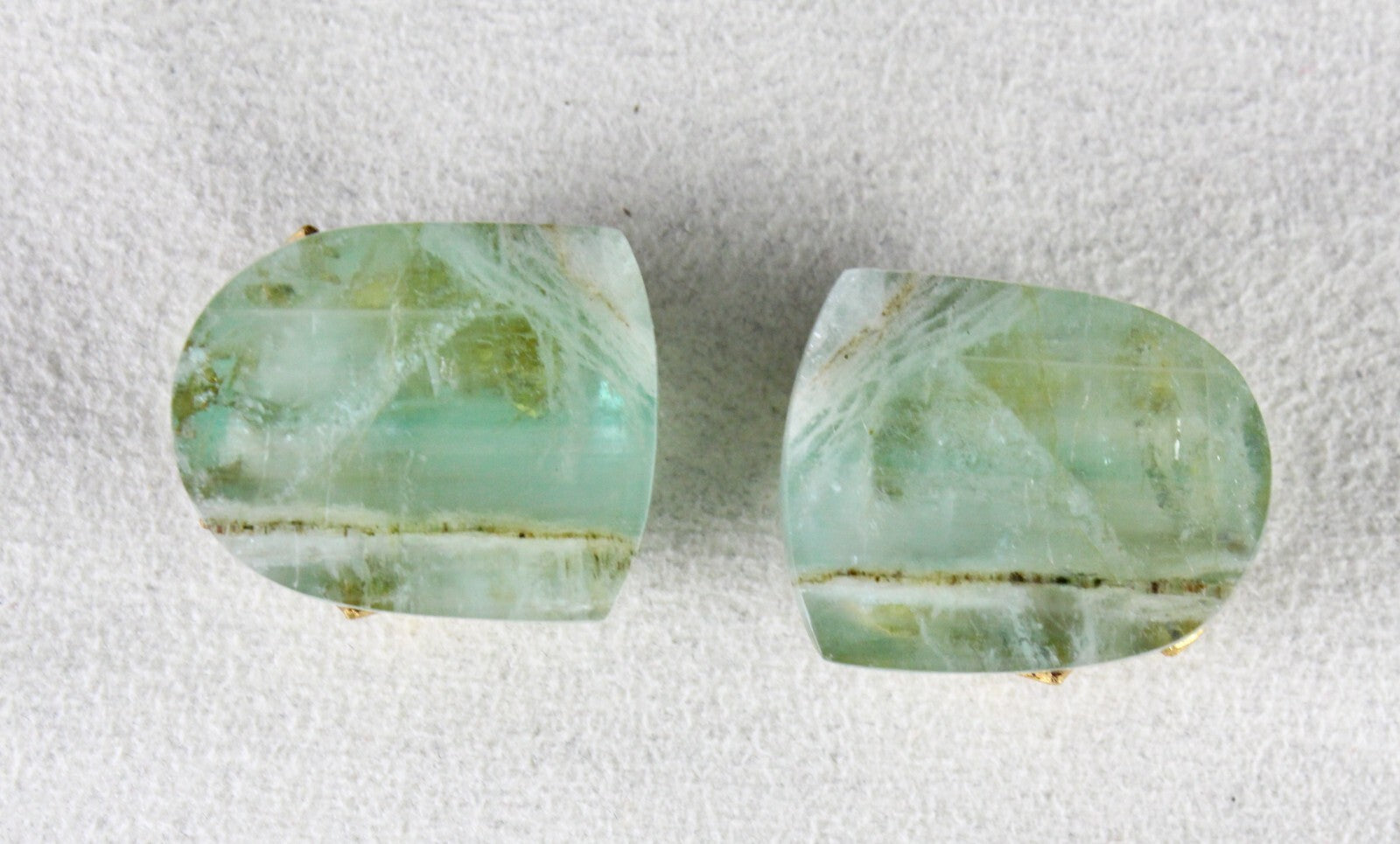 Certified Old Natural Emerald 121ct Cabochon Ruby Natural Diamond 22k Gold Studs