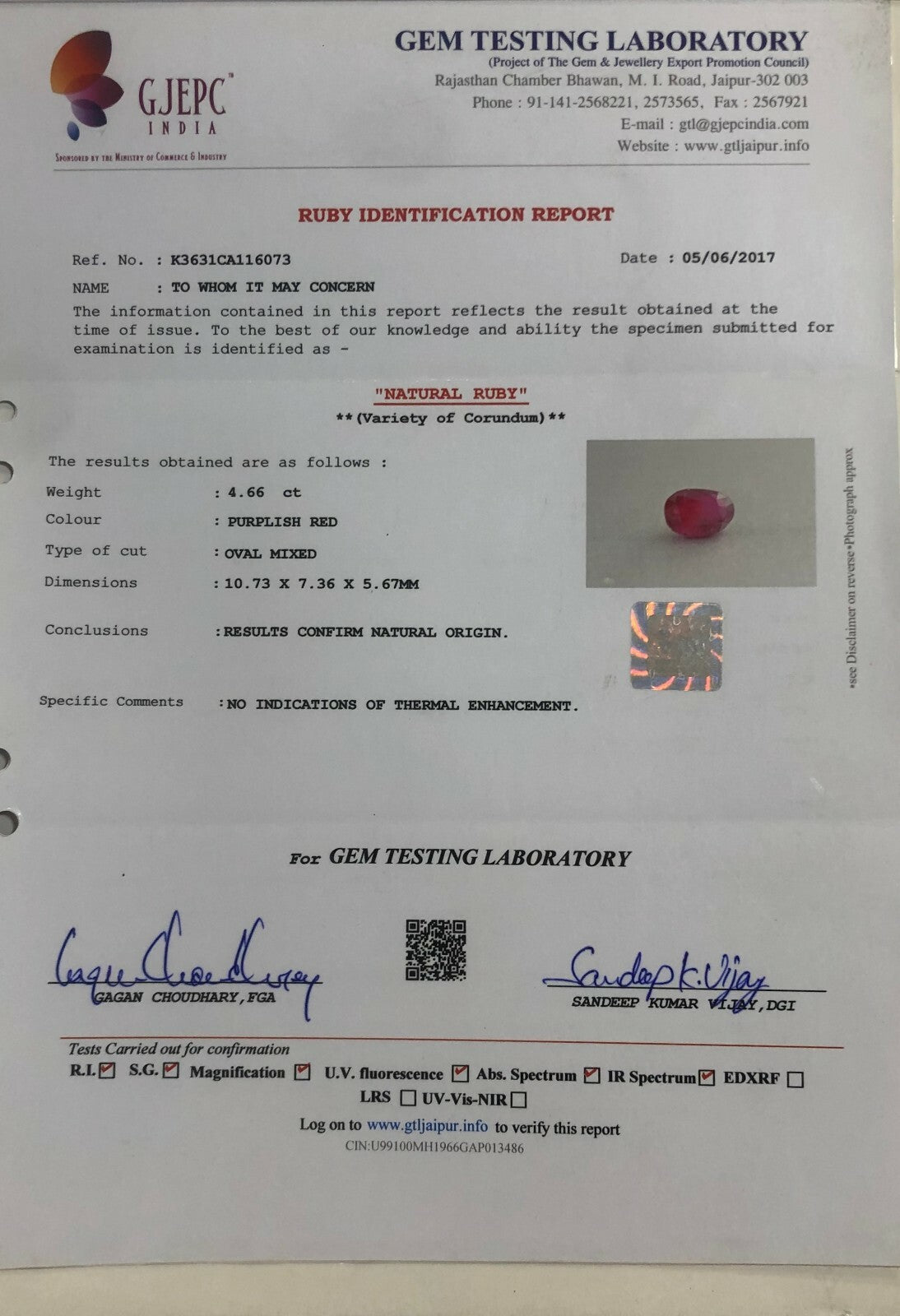 Certified Natural Ruby Burma 4.67 Ct Untreated Oval Ring Pendant Sterling Silver