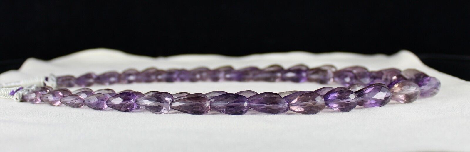 NATURAL PURPLE AMETHYST BEADS TEAR DROPS 3 L 727 CARATS GEMSTONE FINEST NECKLACE