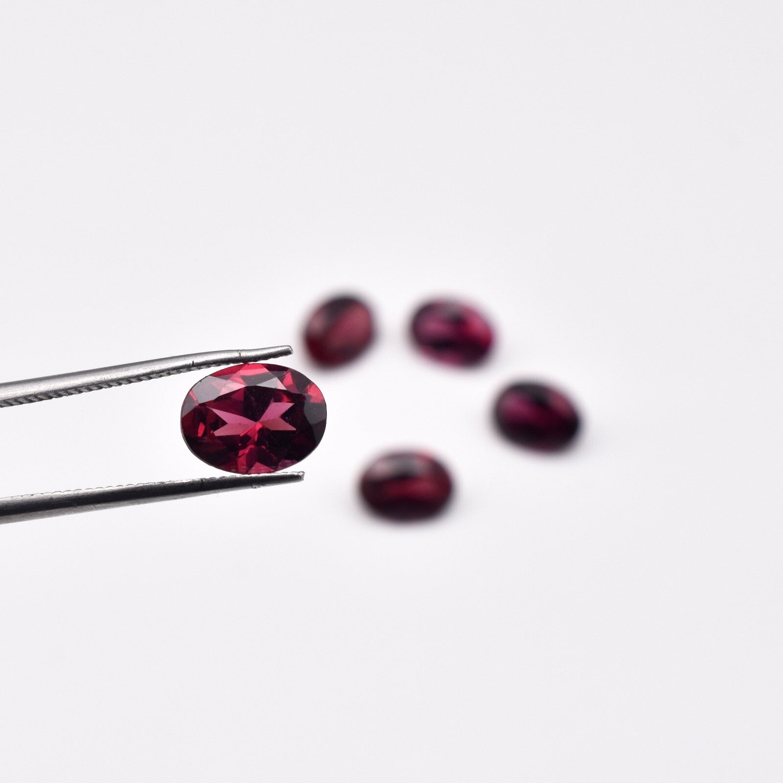 Natural Garnet Oval Cut 10.31ct 5pc 9x7mm Loose Gemstone Earring Set Design
