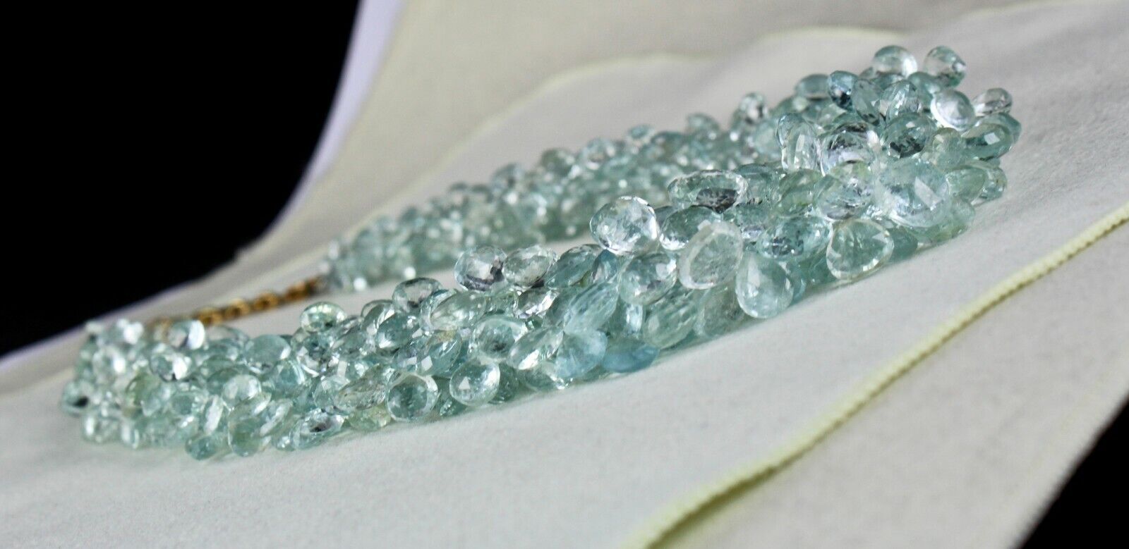 TOP NATURAL AQUAMARINE TEAR DROPS 609 CTS GEMSTONE SILVER STATEMENT NECKLACE