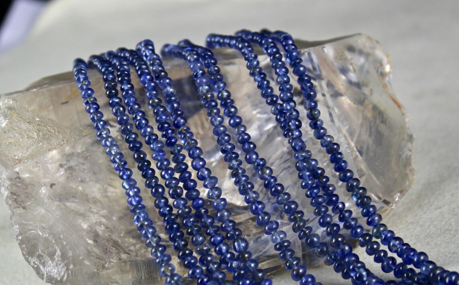 NATURAL OLD BURMA BLUE SAPPHIRE BEADS ROUND 5 L 395 CT GEMSTONE SILVER NECKLACE