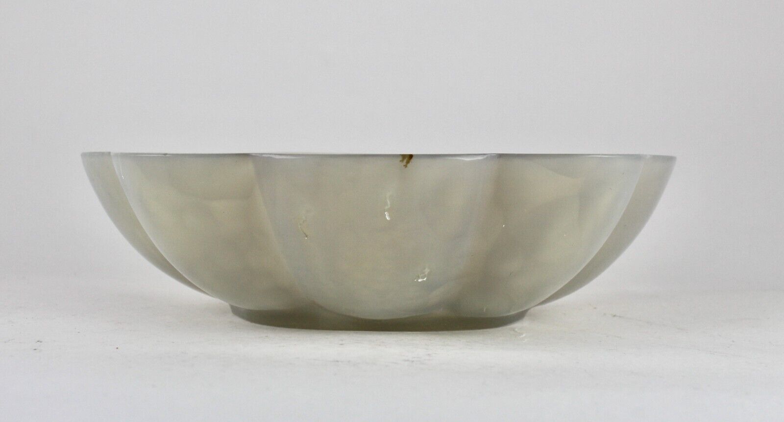 Handmade Natural Chalcedony Carved Oval 1629 Ct Gemstone Rare Bowl Home Decor