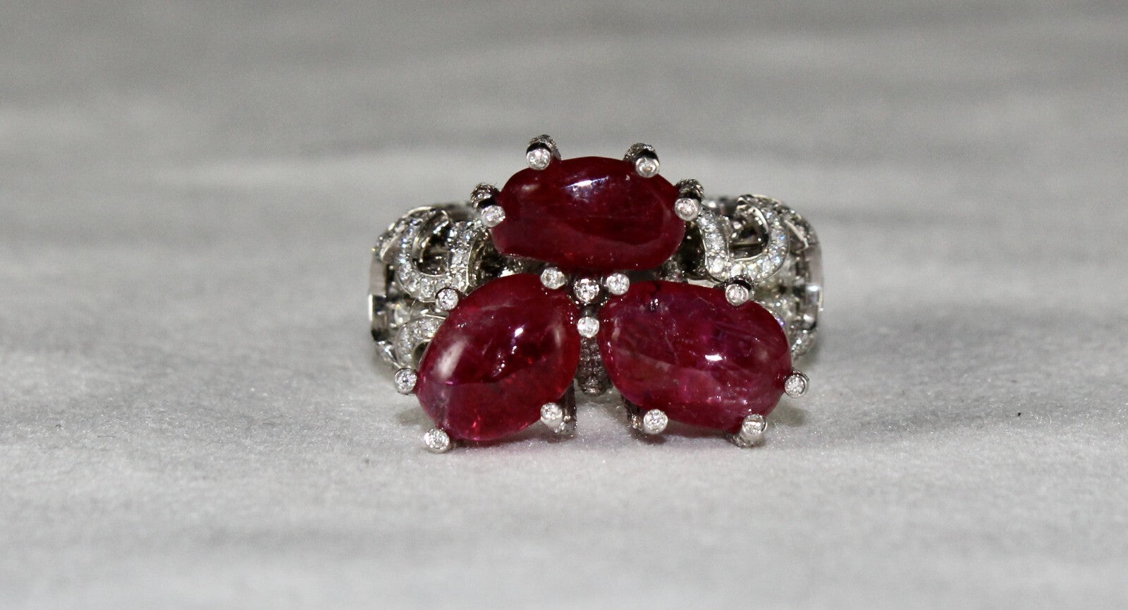 Certified Burmese Ruby 10ct Natural Diamond 18k Gold Important Cocktail Ring