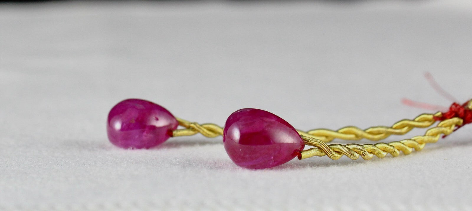 Certified Natural Burma Ruby 12.05 Ct Tear Drop Sterling Silver Drilled Earring