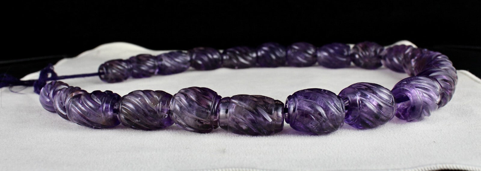 Certified Vintage 23 Pc Carved Natural Amethyst 1225 Ct Beads For Designing