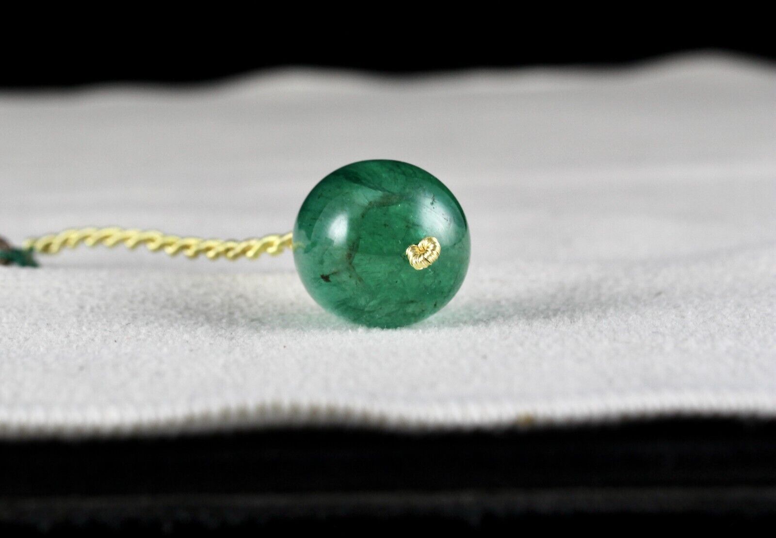 TOP NATURAL ZAMBIAN EMERALD BEAD ROUND 23.75 CARATS GEMSTONE FOR DESIGN PENDANT