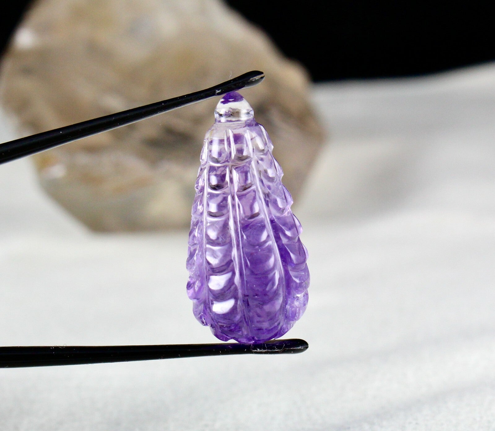 Natural Amethyst Carved Drops 11 Pcs 199 Cts Loose Gemstone Earring Set