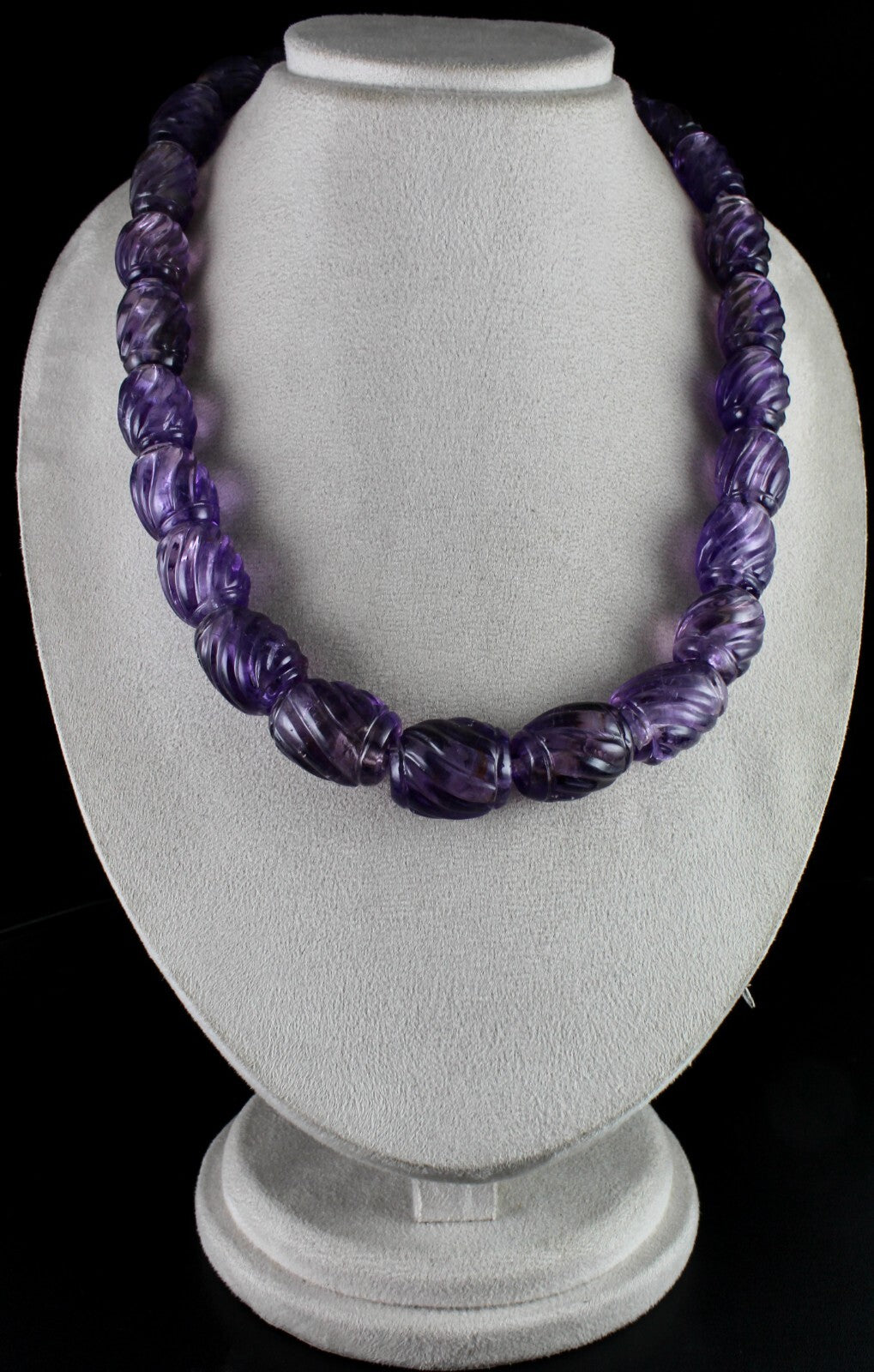 Certified Vintage 23 Pc Carved Natural Amethyst 1225 Ct Beads For Designing